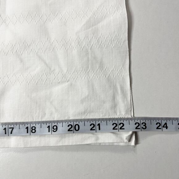 Embroidered Cotton White Table Runners Set of Two 14”x27” & 22.5”x42.5” Cottage - Picture 7 of 8